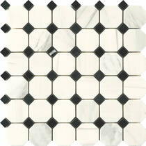 Мозаїка Mozaico De Lux Cl-Mos PMRP039 Black+White Marble 30x30 см, фото №1