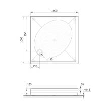 Душевой поддон из искусственного камня Paa ART KV100 KDPARTKV100/00 100х100см квадратный белый глянец, фото №2