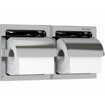 Держатель для туалетной бумаги Genwec GW03 11 04 02 с крышкой, двойной, хром, фото №1