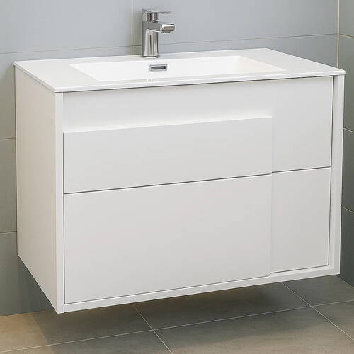 Тумба з раковиною Devit City 0021160W підвісна 80 см білий, фото 1