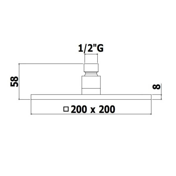 Верхній душ Paffoni Syncro ZSOF 075 NO 20x20 см - купити в