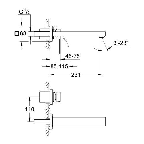 Змішувач прихованого монтажу для раковини Grohe Eurocube 23447000, фото 2
