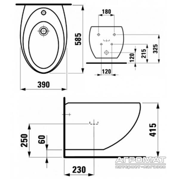 Биде подвесное Laufen Alessi one H8309714003041 с покрытием LCC, фото 6