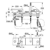 Змішувач для ванни Grohe Eurocube 19897001 з душовим набором, хром, фото №2