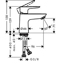 Смеситель для раковины Hansgrohe Talis E 71701000 хром, фото №2