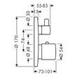 Смеситель скрытого монтажа для душа Axor Uno 38700340 с термостатом, черный матовый хром, фото 2