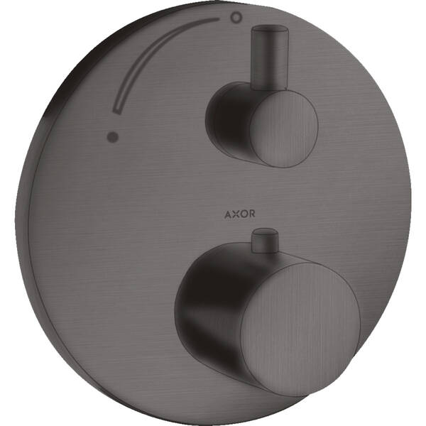 Смеситель скрытого монтажа для душа Axor Uno 38700340 с термостатом, черный матовый хром, фото 1