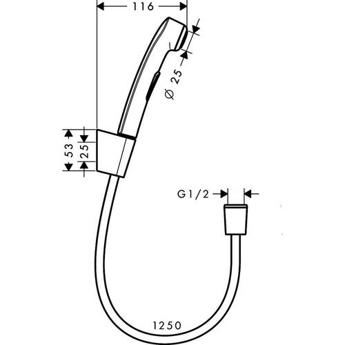 Гигиенический душ Hansgrohe Bidette 32129340 хром черный матовый, фото 2