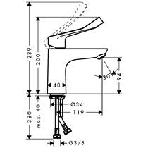 Змішувач для раковини Hansgrohe Focus 31915000 ліктьовий, для медичних закладів, хром, фото №2