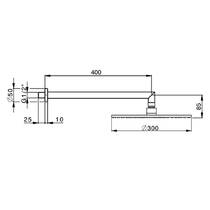 Верхний душ Cisal Less Minimal DS013620.4Q 300 мм с кронштейном, белый матовый, фото №3