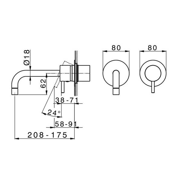 Змішувач прихованого монтажу для раковини Devit Art 1501X140B, фото 2