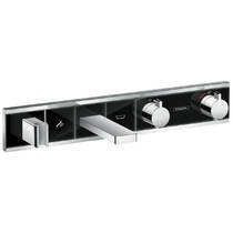 Смеситель скрытого монтажа для ванны Hansgrohe RainSelect 15359600 с термостатом, на 2 функции, черный/хром, фото №1