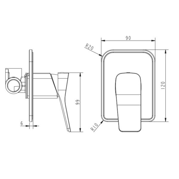 Смеситель скрытого монтажа для душа Devit Up 81017120B, фото 2