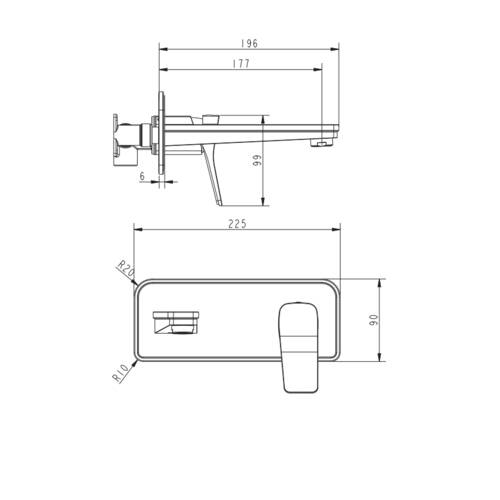 Смеситель скрытого монтажа для раковины Devit Up 8101X120B, фото 2