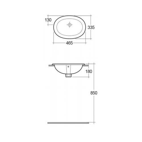 Раковина RAK Ceramics Lily OC36AWHA 46 см врезная в столешницу, фото 3
