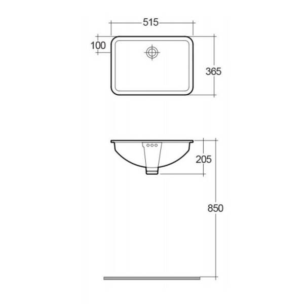 Раковина RAK Ceramics Cleo OC143AWHA 51 см под столешницу, фото 3