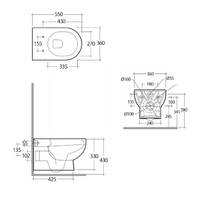 Унитаз подвесной RAK Ceramics Tonique TQ13AWHA безободковый, фото №3