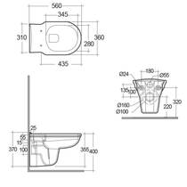 Унитаз подвесной RAK Ceramics Washington WT20AWHA безободковый, фото №2