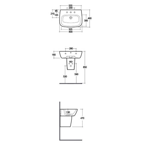 Полупьедестал для раковины RAK Ceramics One EL0103AWHA, фото 2