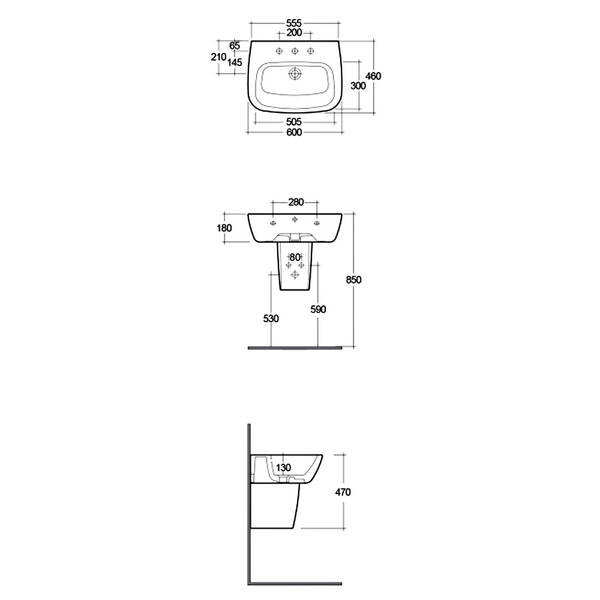 Полупьедестал для раковины RAK Ceramics One EL0103AWHA, фото 2