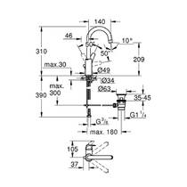 Смеситель для раковины Grohe BauFlow 23753000 хром, фото №2