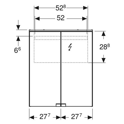 Дзеркальна шафа Geberit Option Basic 500.258.00.1 з LED-підсвічуванням 560х677 мм, фото 4