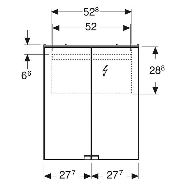 Дзеркальна шафа Geberit Option Basic 500.258.00.1 з LED-підсвічуванням 560х677 мм, фото 4