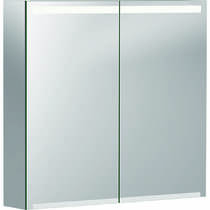 Зеркальный шкаф Geberit Option 500.205.00.1 75 см с подсветкой, дверцы зеркальные снаружи и внутри, фото №1