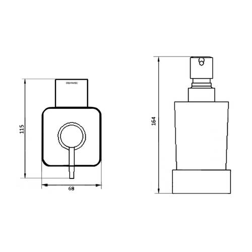 Дозатор для жидкого мыла Genwec Pompei GW05 59 04 03 с черным держателем., фото 2