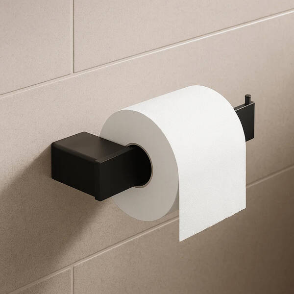 Тримач для туалетного паперу Genwec Pompei GW05 61 04 03 без кришки, чорний матовий, фото 1