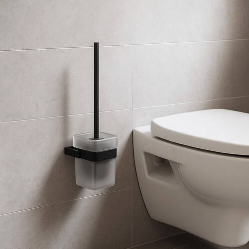 Щітка для унітазу Genwec Pompei GW05 63 04 03 з тримачем чорний матовий, фото 1