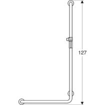 Поручень Kolo Lehnen Funktion L1023512 угловой 90° правый с держателем душевой лейки, нержавеющая сталь волнистая, фото №4