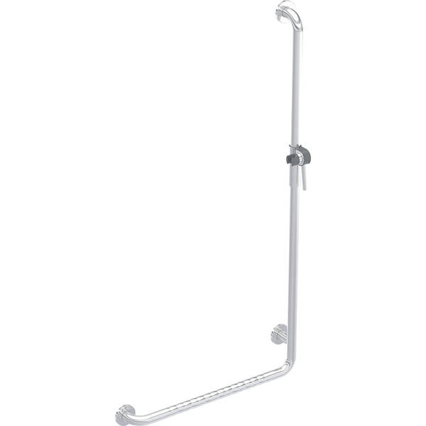 Поручень Kolo Lehnen Funktion L1023512 угловой 90° правый с держателем душевой лейки, нержавеющая сталь волнистая, фото 1