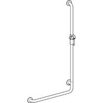 Поручень Kolo Lehnen Funktion L1023512 угловой 90° правый с держателем душевой лейки, нержавеющая сталь волнистая, фото №2