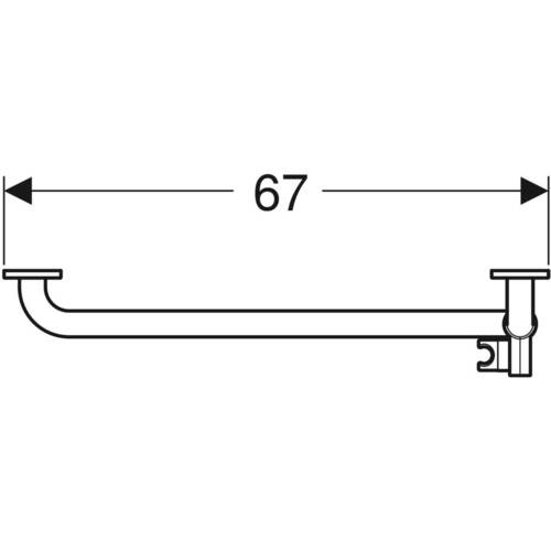 Поручень Kolo Lehnen Funktion L1023512 угловой 90° правый с держателем душевой лейки, нержавеющая сталь волнистая, фото 3