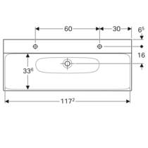 Раковина Geberit Xeno2 500.550.01.1 120 см с двумя отверстиями, без перелива, фото №2