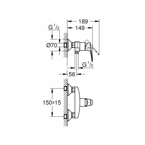 Смеситель для душа Grohe BauFlow 23632000, фото 2