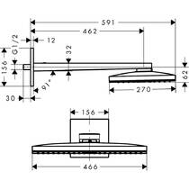 Верхній душ Hansgrohe Rainmaker Select 460 24003600 хром, фото №2