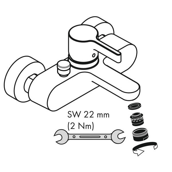 Аэратор Hansgrohe QuickClean 13914000 M24x1 без регулятора давления воды для излива ванны, фото 2