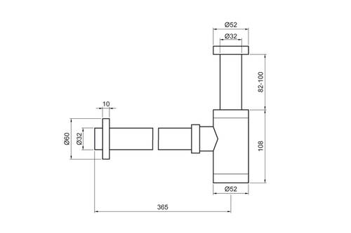 Сифон для раковини колбовий Devit 53412100 хром, фото 2