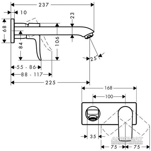 Змішувач прихованого монтажу для раковини Hansgrohe Metris 31086000, фото 2