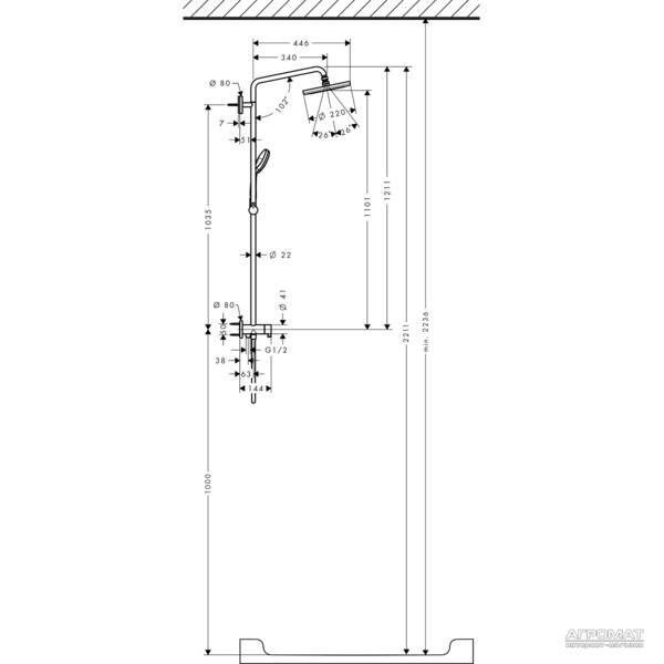 Душова система Hansgrohe Croma 27224000, фото 2