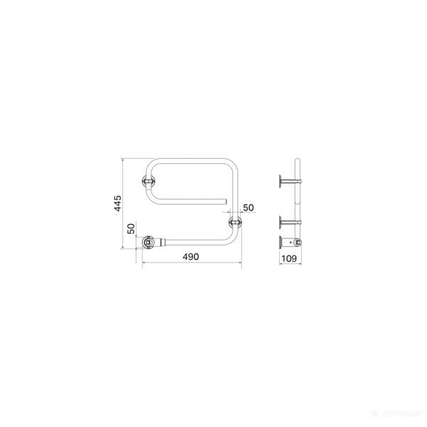 Полотенцесушитель электрический Pax TR 3506-6 ТR45 standard 490х445 мм хром 30 Вт, фото 2