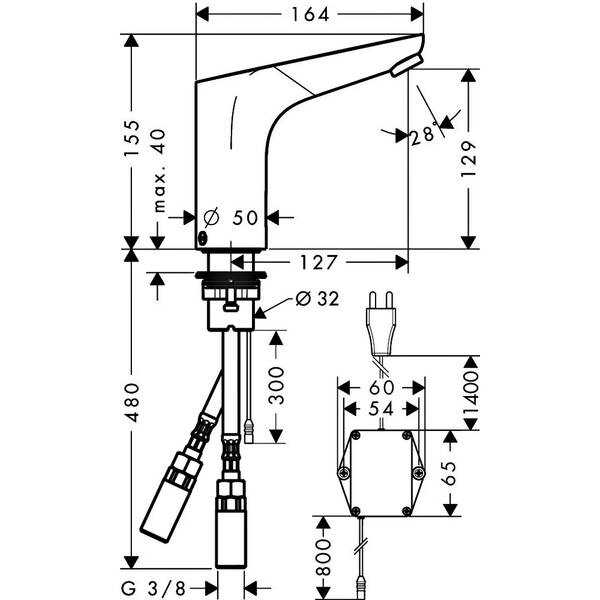 Змішувач для раковини Hansgrohe Focus 31174000 сенсорний, хром, фото 2