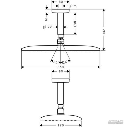 Верхний душ Hansgrohe Raindance E 27381000, фото 2