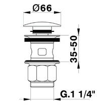 Донний клапан Cisal ZA001620.24 click-clack 1”1/4 золото, фото №2