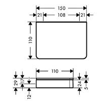 Полка стеклянная Axor Universal Softsquare 42840000 15 см хром, фото №2