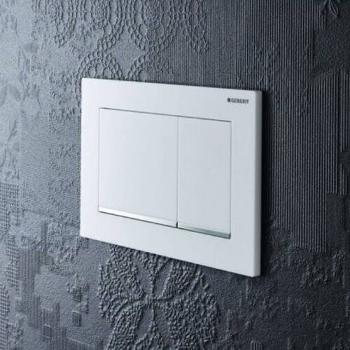 Клавіша змиву Geberit Sigma20 square 115.883.JT.1 білий мат/хром глянець, фото 2