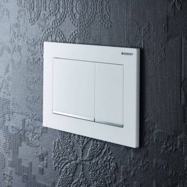 Клавіша змиву Geberit Sigma20 square 115.883.JT.1 білий мат/хром глянець, фото 2