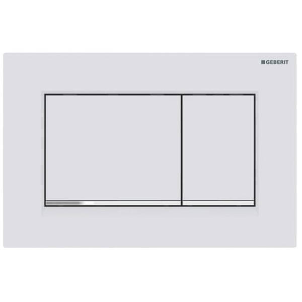 Клавіша змиву Geberit Sigma20 square 115.883.JT.1 білий мат/хром глянець, фото 1